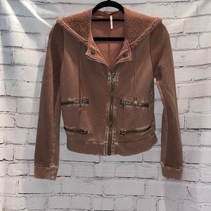 EUC- Free People Distressed/Acid Wash Hoodie SZ XS